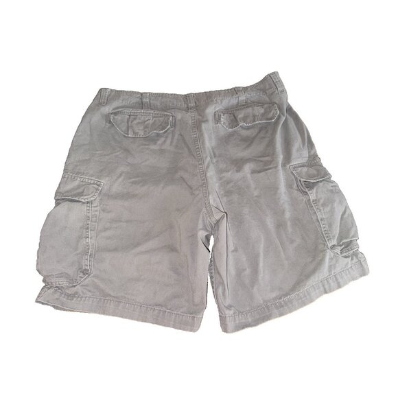 Men's Gray Faded Glory Cargo 42 Shorts 10" Inseam Cotton - Picture 2 of 5